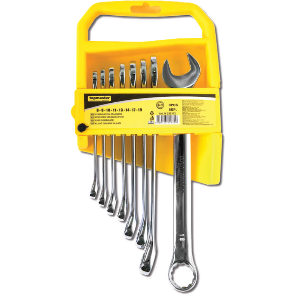TopMaster - Set okasto-viljuškastih ključeva CrV 8-19mm, 8 kom. - 235112