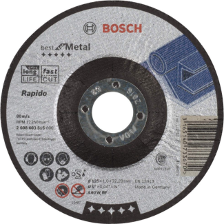 Bosch - Rezna ploča ispupčena Best for Metal - Rapido 125 - 2608603515