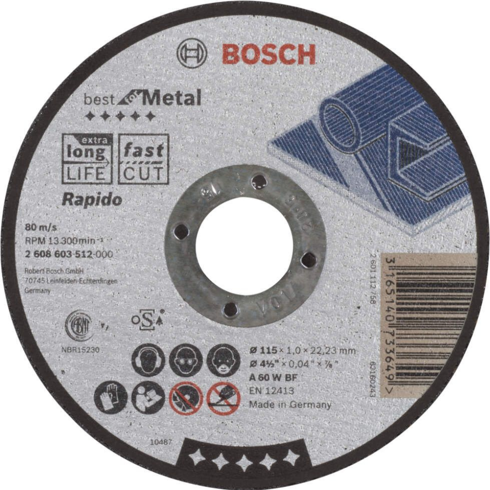 Bosch - Rezna ploča ravna Best for Metal - Rapido 115 - 2608603512