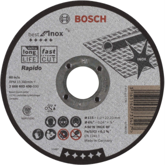 Bosch - Rezna ploča ravna Best for Inox - Rapido 115 - 2608603490