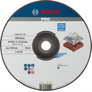 Bosch - Rezna ploča ispupčena Standard for Stone 230 - 2608603176