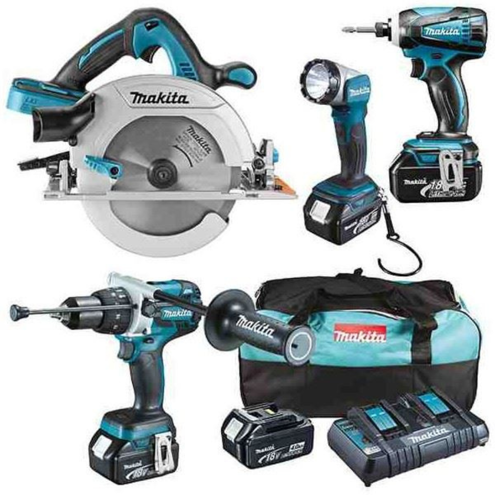 Makita - SET LXT DHS710Z + DHP481RME + DTD146RFJ + DML802 - DLX4043PM