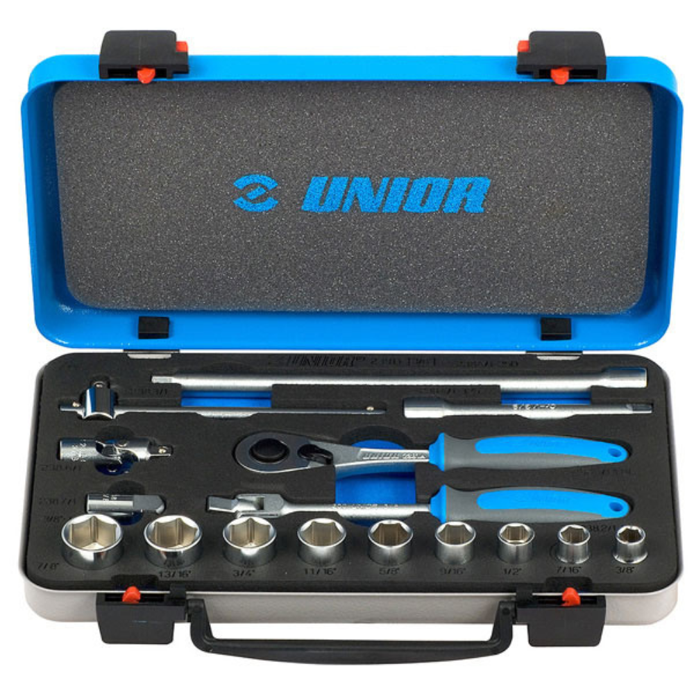Unior - Ključevi nasadni, prihvat 3/8", u metalnoj kutiji 239B - 612510