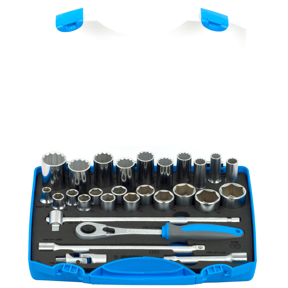 Unior - Ključevi nasadni, prihvat 1/2", u plastičnoj kutiji, 10 - 32, 190BI6P28 - 612162
