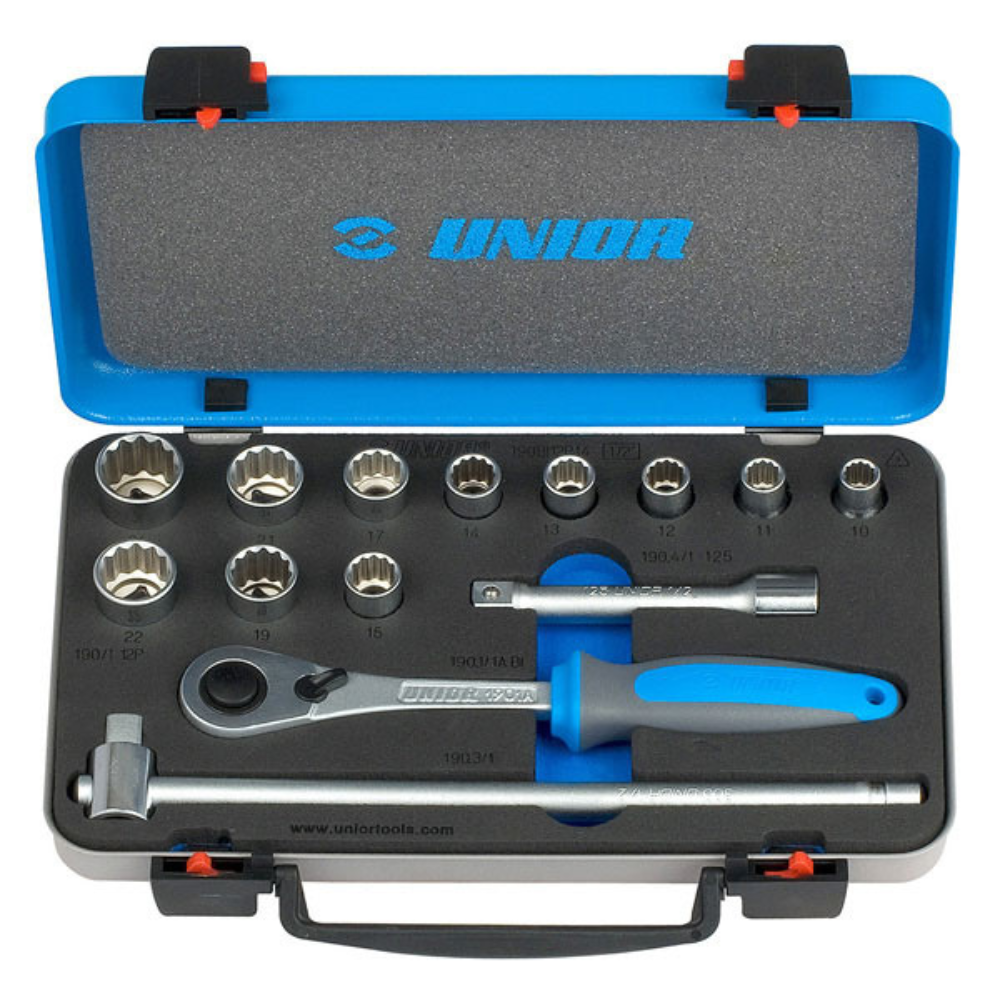Unior - Ključevi nasadni, prihvat 1/2", u metalnoj kutiji, 190BI12P14 - 611942