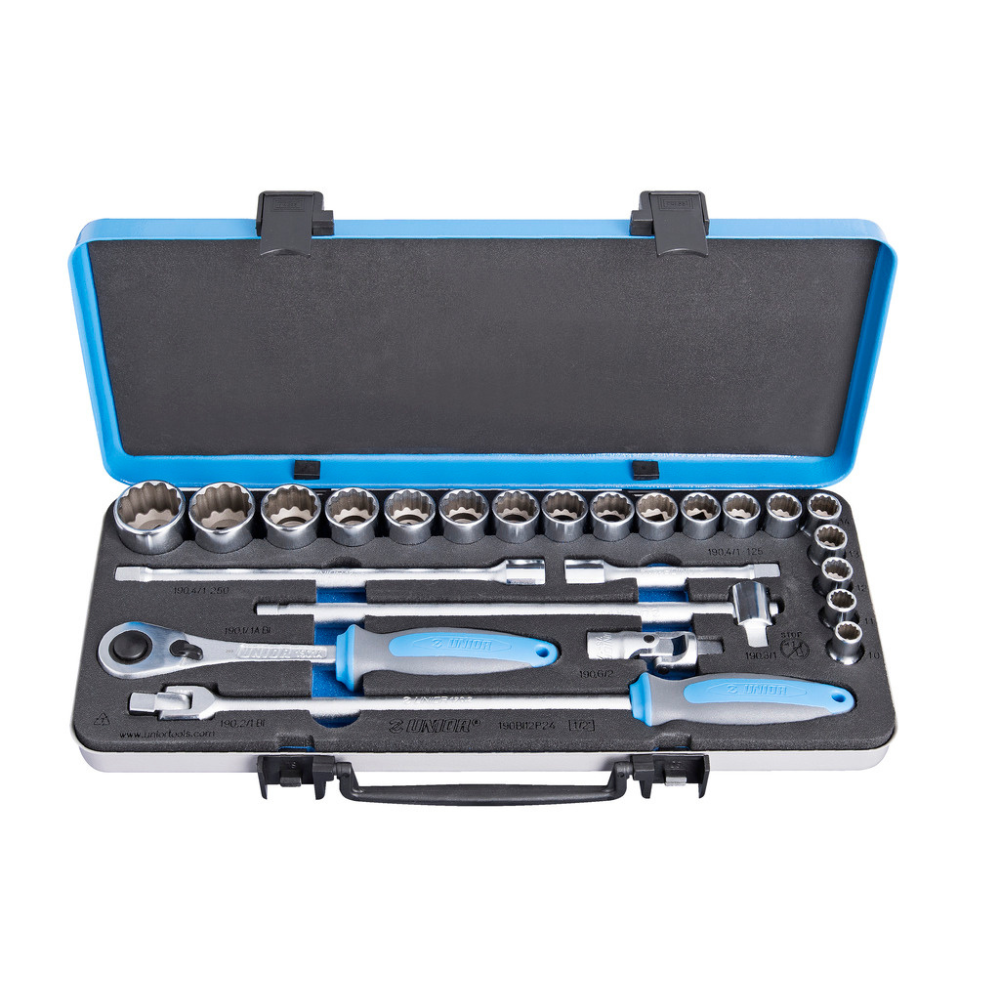 Unior - Ključevi nasadni, prihvat 1/2"-u metalnoj kutiji 190BI12P24 - 611941