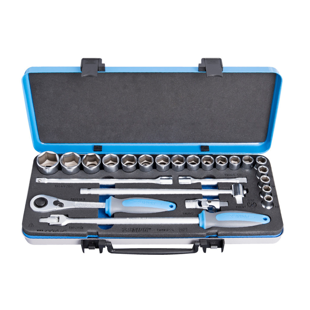 Unior - Ključevi nasadni, prihvat 1/2", u metalnoj kutiji, 190BI6P24 - 611939