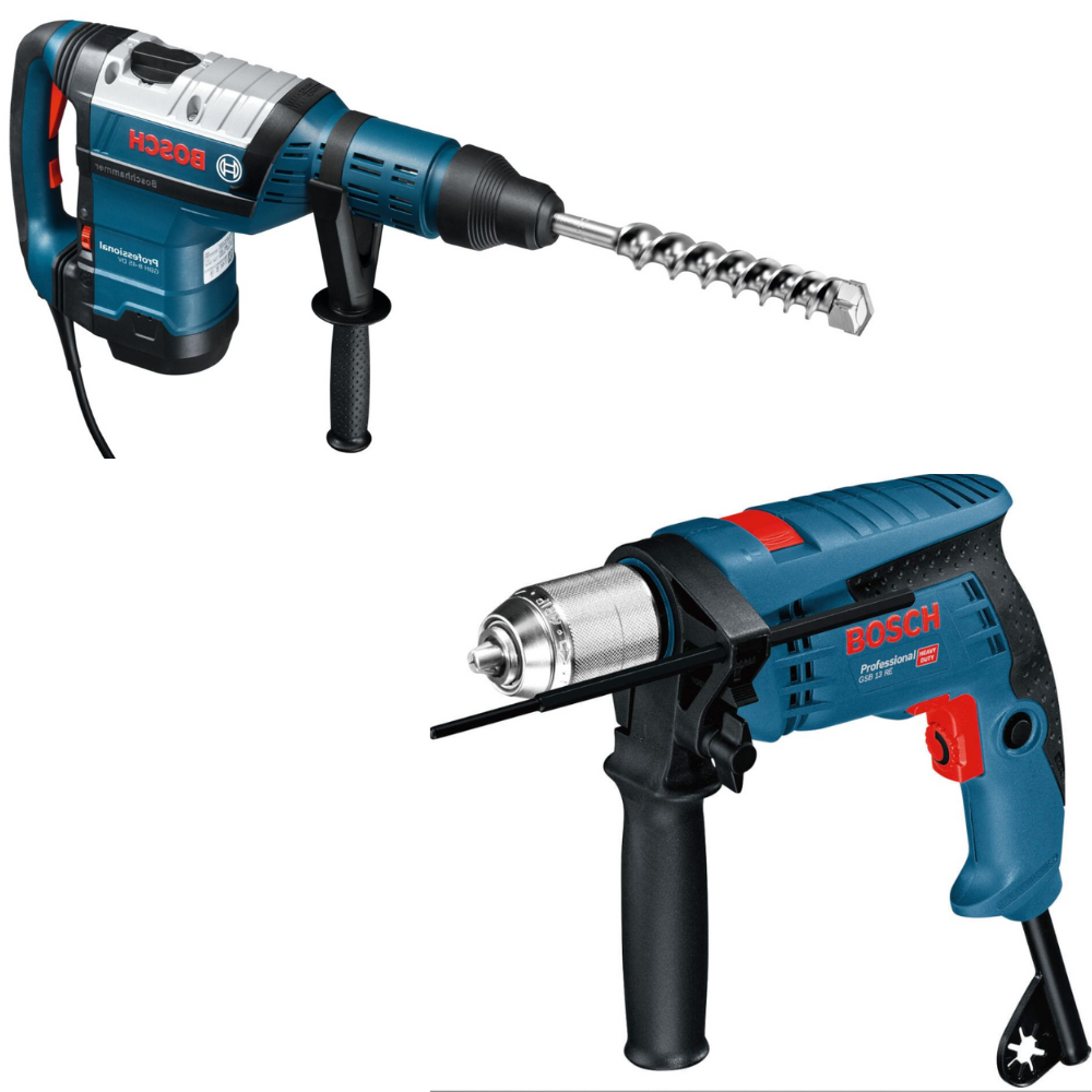 Bosch Elektro-pneumatski čekić za bušenje GBH 8-45 DV + vibraciona bušilica GSB 13 RE, 0615990L0L