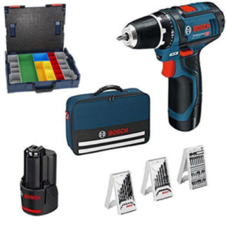 Bosch Aku. bušilica/odvijač GSR 12V-15 + set od 38 komada dodatnog pribora u torbi za alat, 0615990GB0
