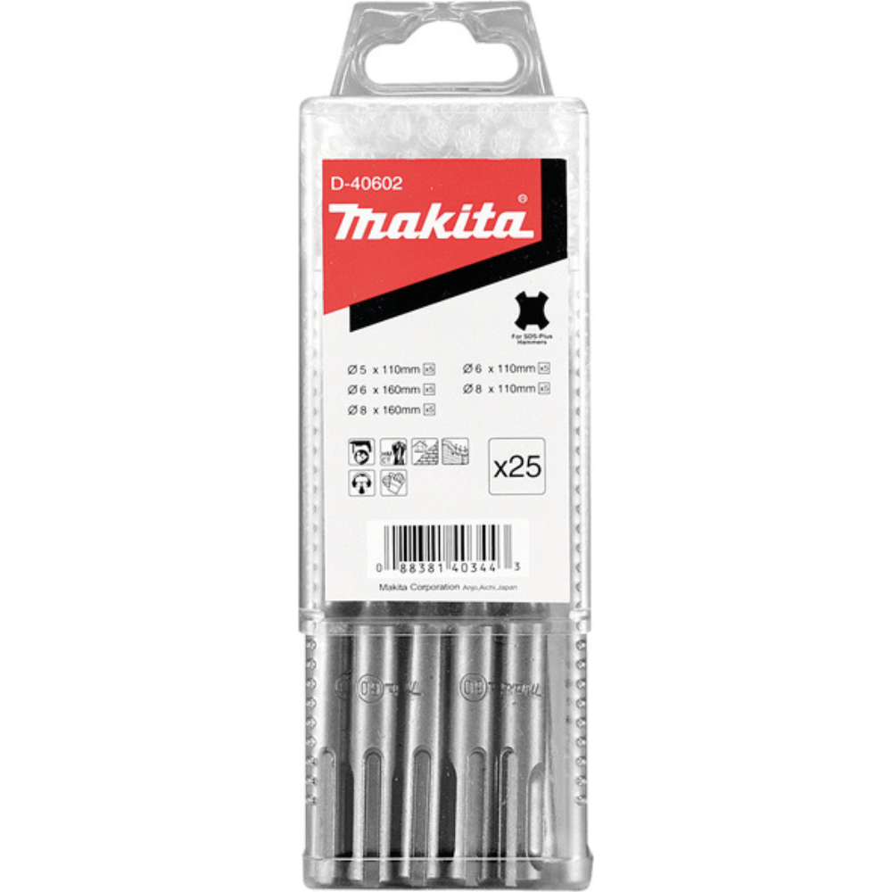 MAKITA -Set SDS-Plus burgija, 5/6/8mm, 25 komada - D-40602