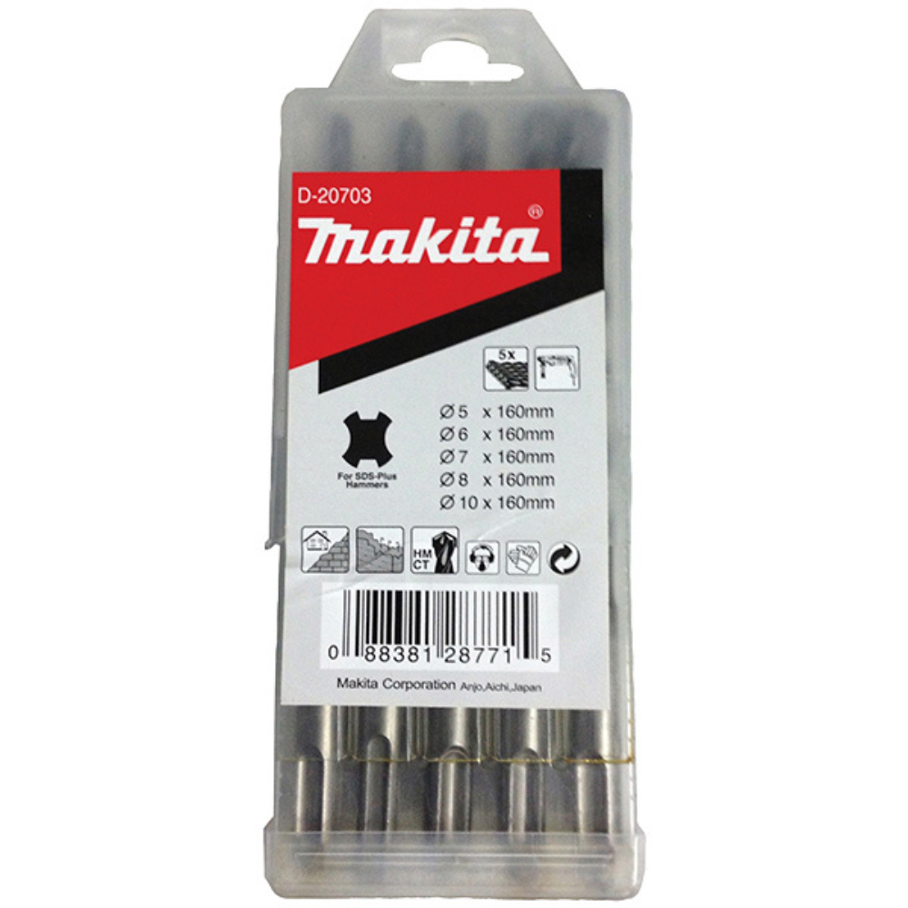 MAKITA - Set SDS-Plus burgija, 5/6/8/10/12mm, 5 komada - D-20703