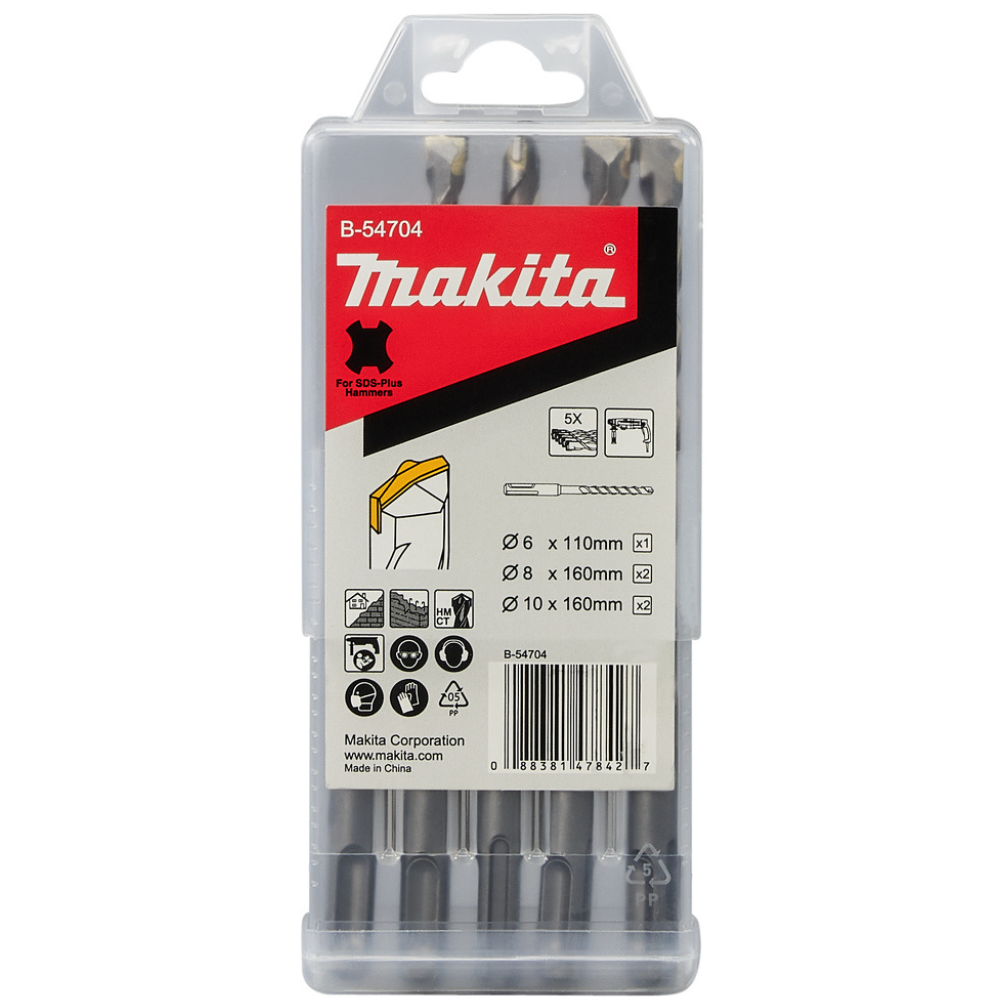 MAKITA - Set burgija, SDS-Plus, 6/8/10mm, 5 komada - B-54704