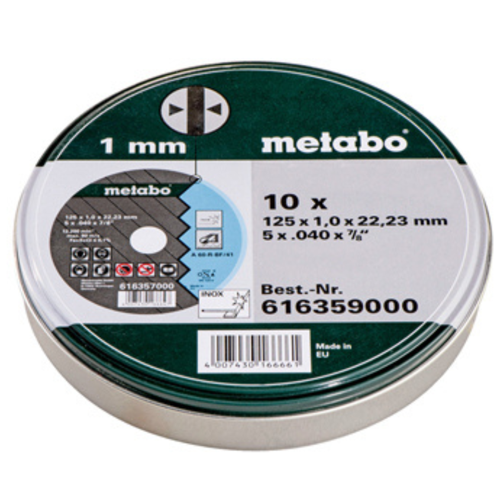 Metabo - Set reznih ploča u limenci 125mm 10kom - 616359000