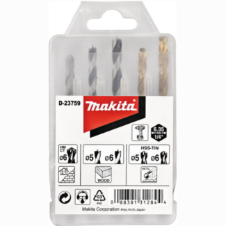 Makita - 5 kom. burgija za metal, drvo i zid - D-23759