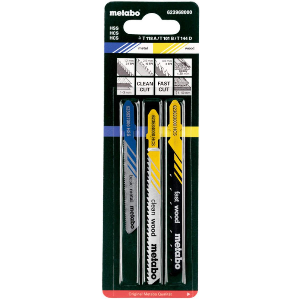 Metabo - List testere za ubodnu testeru za drvo i metal set 3 kom - 623968000