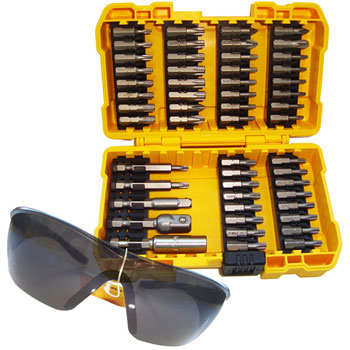 DeWalt - Garnitura bitova, 53.dela + zaštitne naočare - DT71550