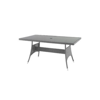 Baštenski sto od ratana sivi - lima 150 × 90 × 72.5 cm, 055678