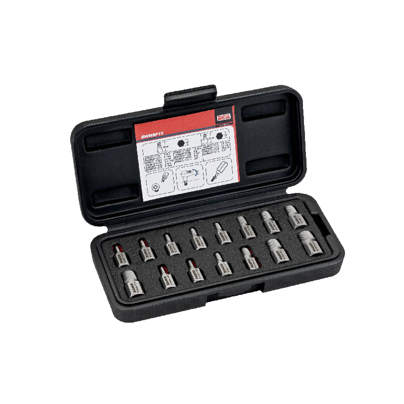 Bahco Izvlakač sa levim nazubljenjem-set od 15 komada od 3-14mm i od 1/8-1/2", BWMSP15
