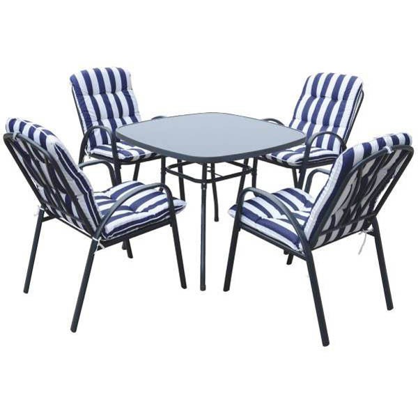 Green bay Baštenski set sto + 4 stolice sa jastucima - VENETO, 037984