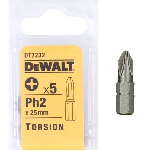 DeWalt Odvijač bit torison PH2/25 5 kom, DT7232