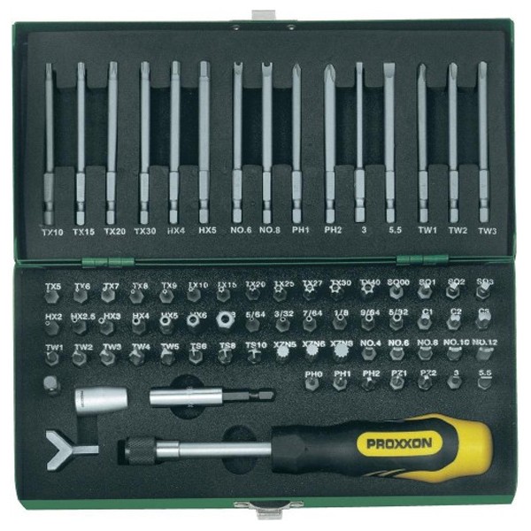 PROXXON - Set super sigurnih specijalnih bitova - 1/4”, 25 i 80mm, 75-delni - P23107