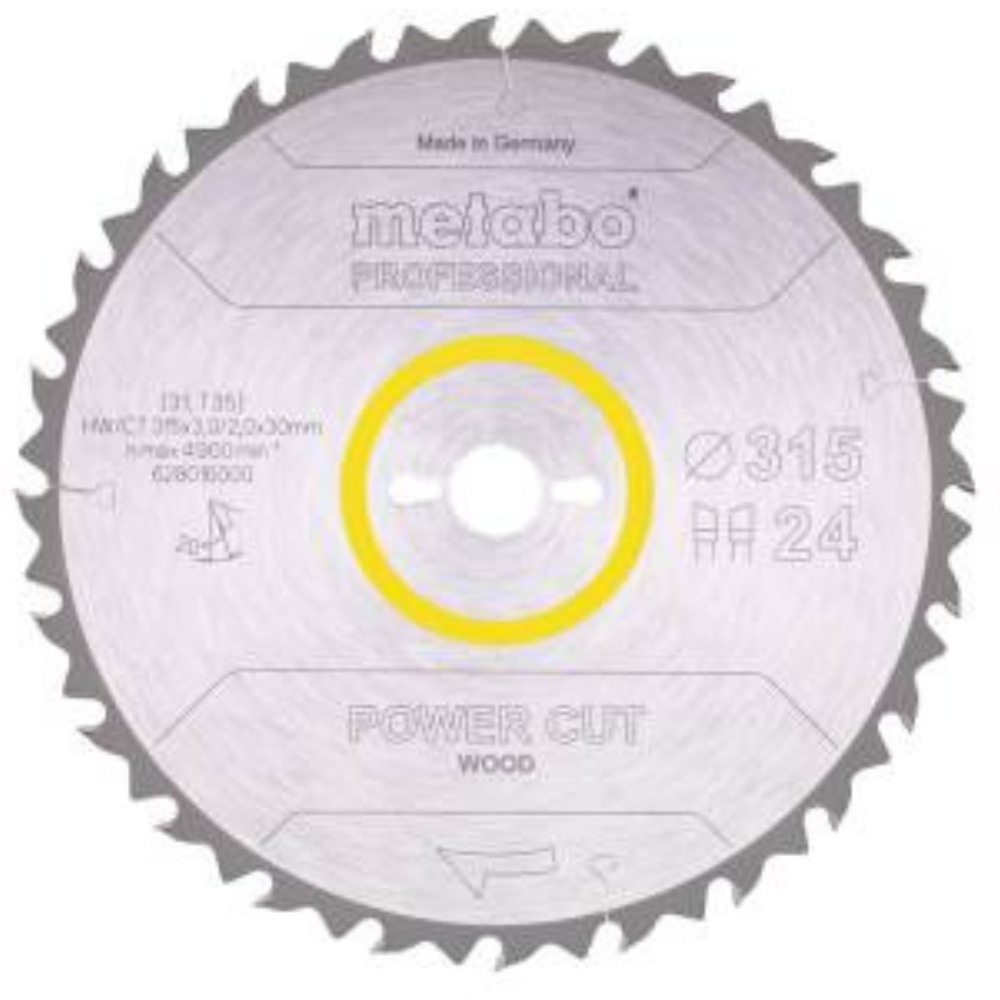 Metabo List kružne testere "Power Cut Wood - Professional" 315x30 mm, Z24 WZ 20°, 628016000