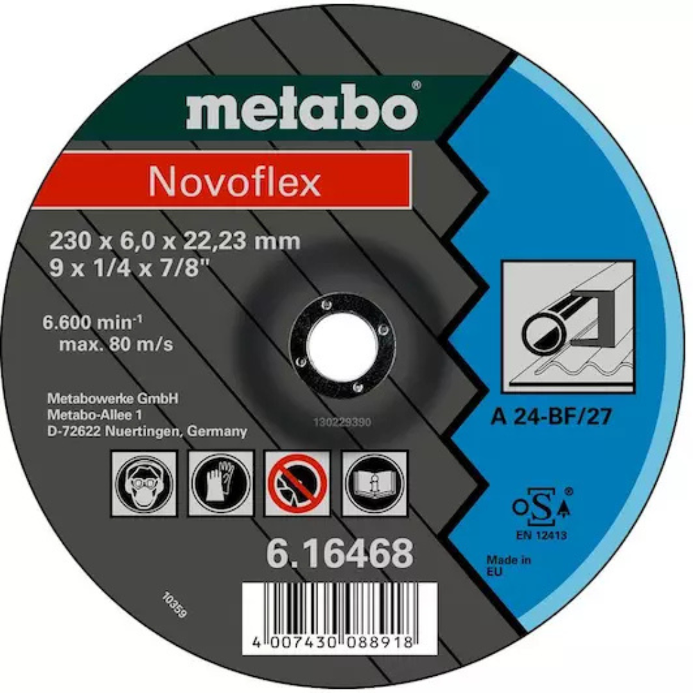 Metabo - Brusna ploča "Novoflex" za čelik A 24, 230 x 6 x 22,23 mm - 616468000