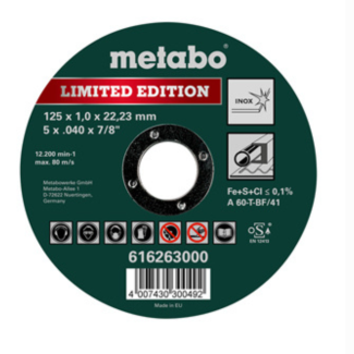 Metabo - Rezna ploča "Limited Edition" za čelik/inox A 60-T 125 x 1 x 22,23 mm - 616263000