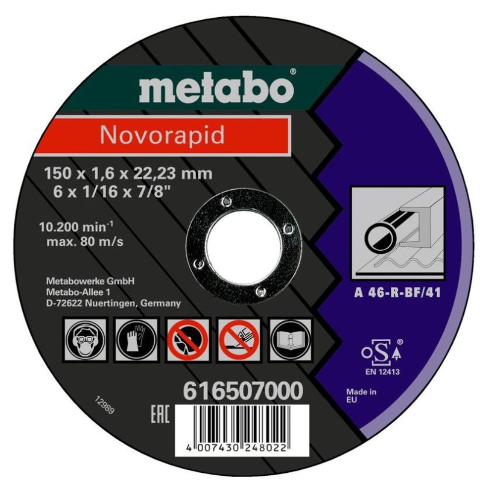 Metabo - Rezna ploča "Novorapid" za čelik A 46-R 150 x 1,6 x 22,23 mm - 616507000