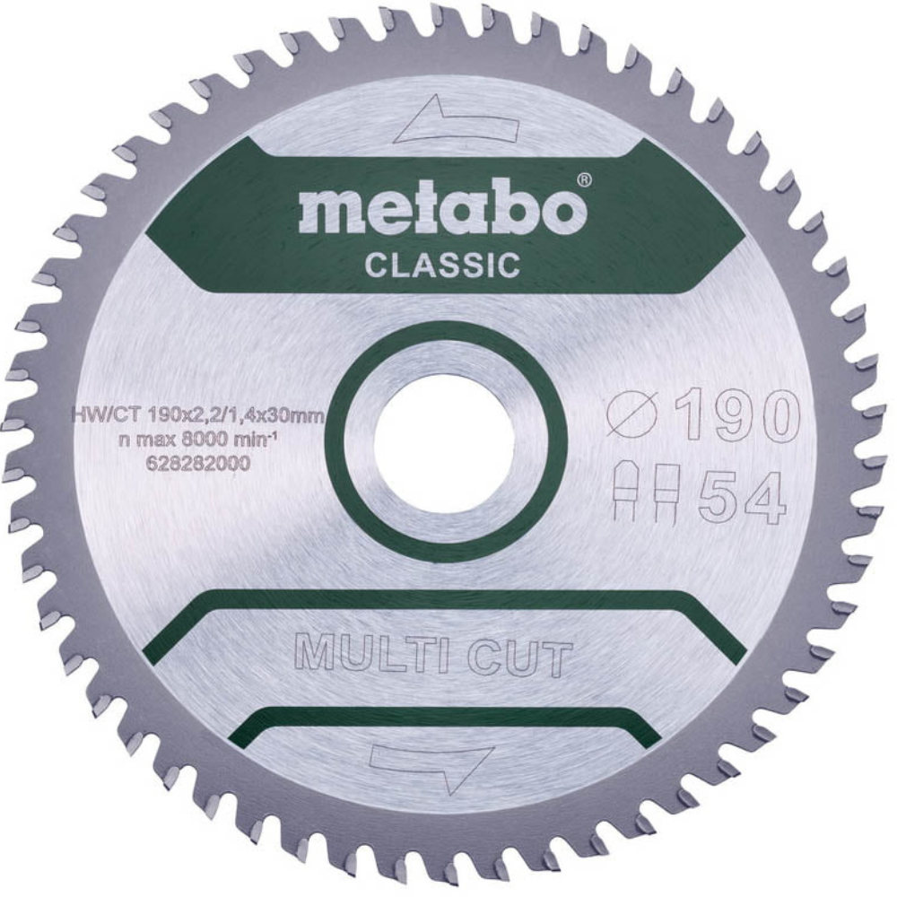 Metabo - List za kružnu testeru "MULTI CUT - CLASSIC" Z54 WZ 5°, 190 x 30 mm - 628282000
