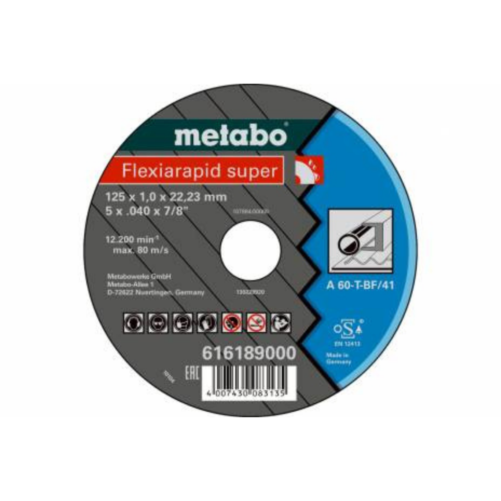 Metabo Rezna ploča "Flexiarapid Super" za čelik A 60-T 125 x 1 x 22,23 mm, 616189000