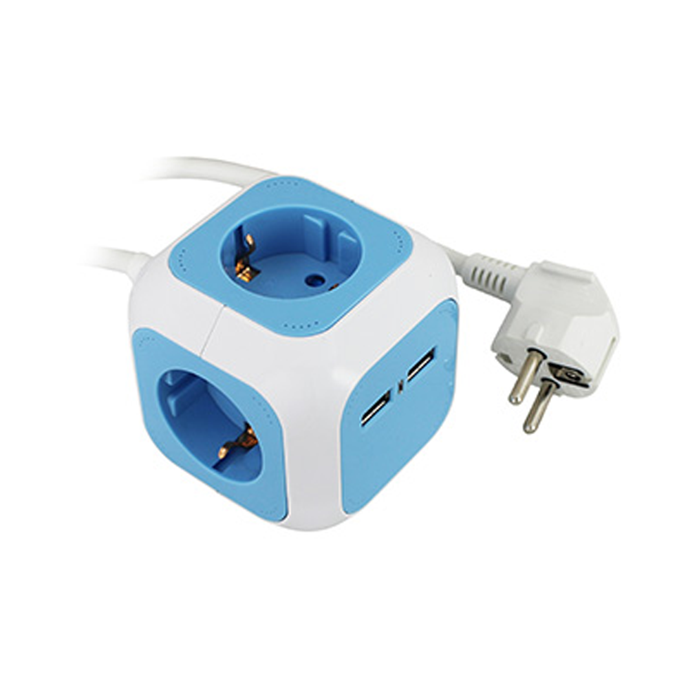 Commel Prenosiva utičnica "Kocka" 4 x šuko + 2 x USB, 234-161
