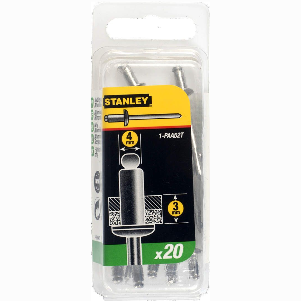 Stanley - Aluminijumske nitne 4x3 mm, 20kom - 1-PAA52T