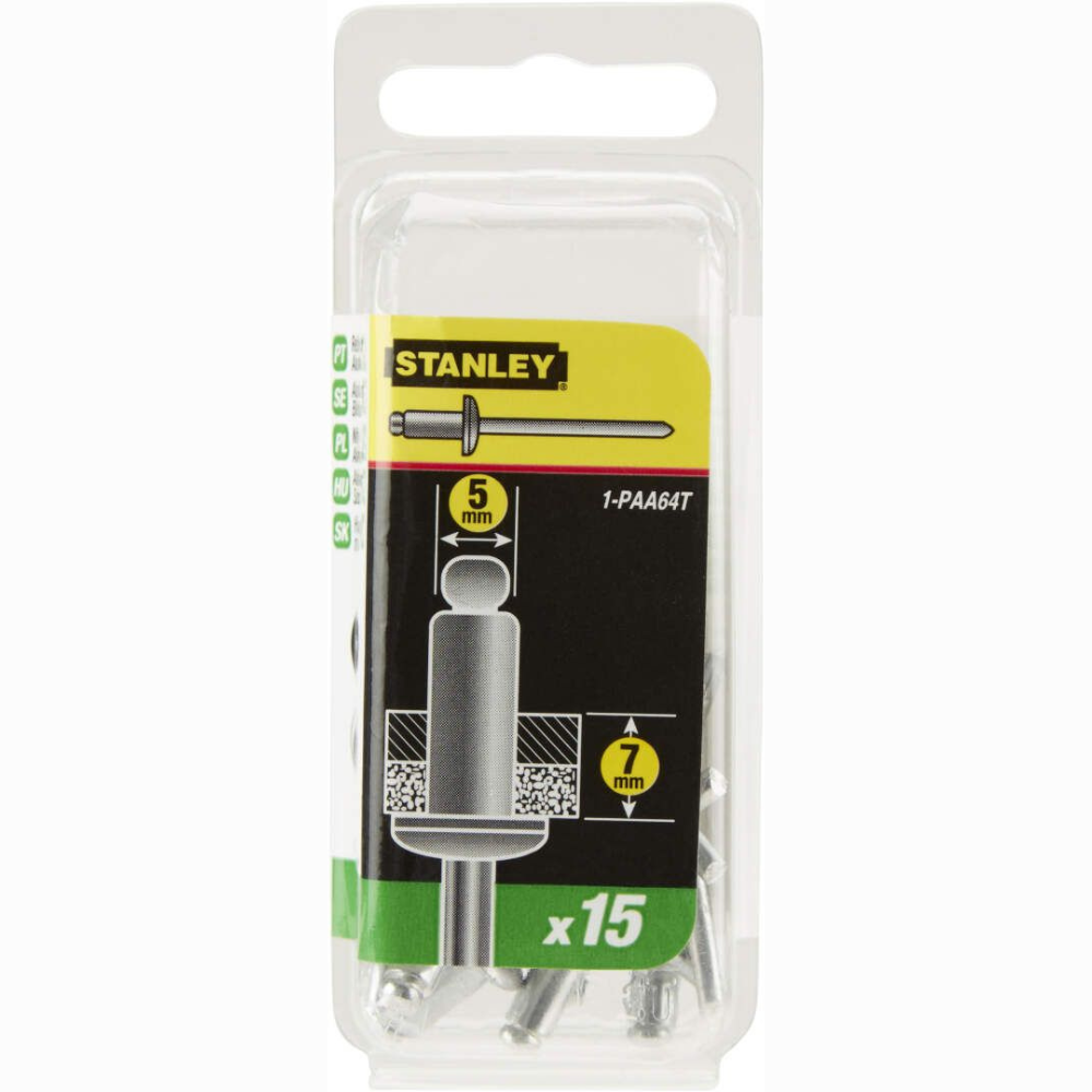 Stanley - Aluminijumske nitne 4,7x6 mm, 15kom - 1-PAA64T