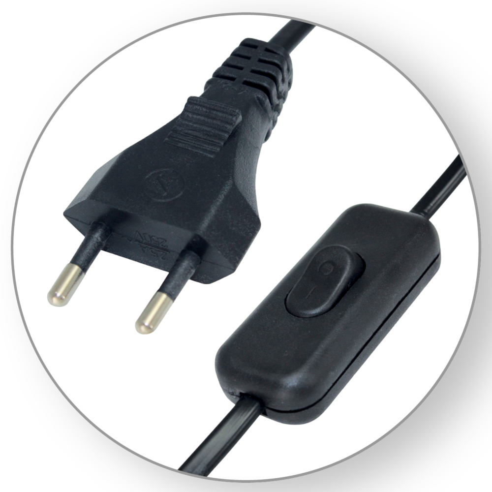 Commel Priključni Kabal Za Rasvetu Sa Sklopkom 2,5 A 250 V ~ Crni - C 0113