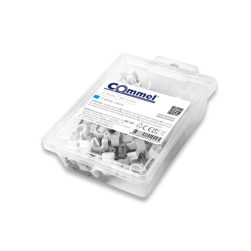 Commel Kablovske Obujmice 4-7 Mm, Bela 100 Kom - C 365-301