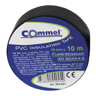 Commel Izolir Traka 0.13 mm x 15 mm x 10 m Crna - C 365-601
