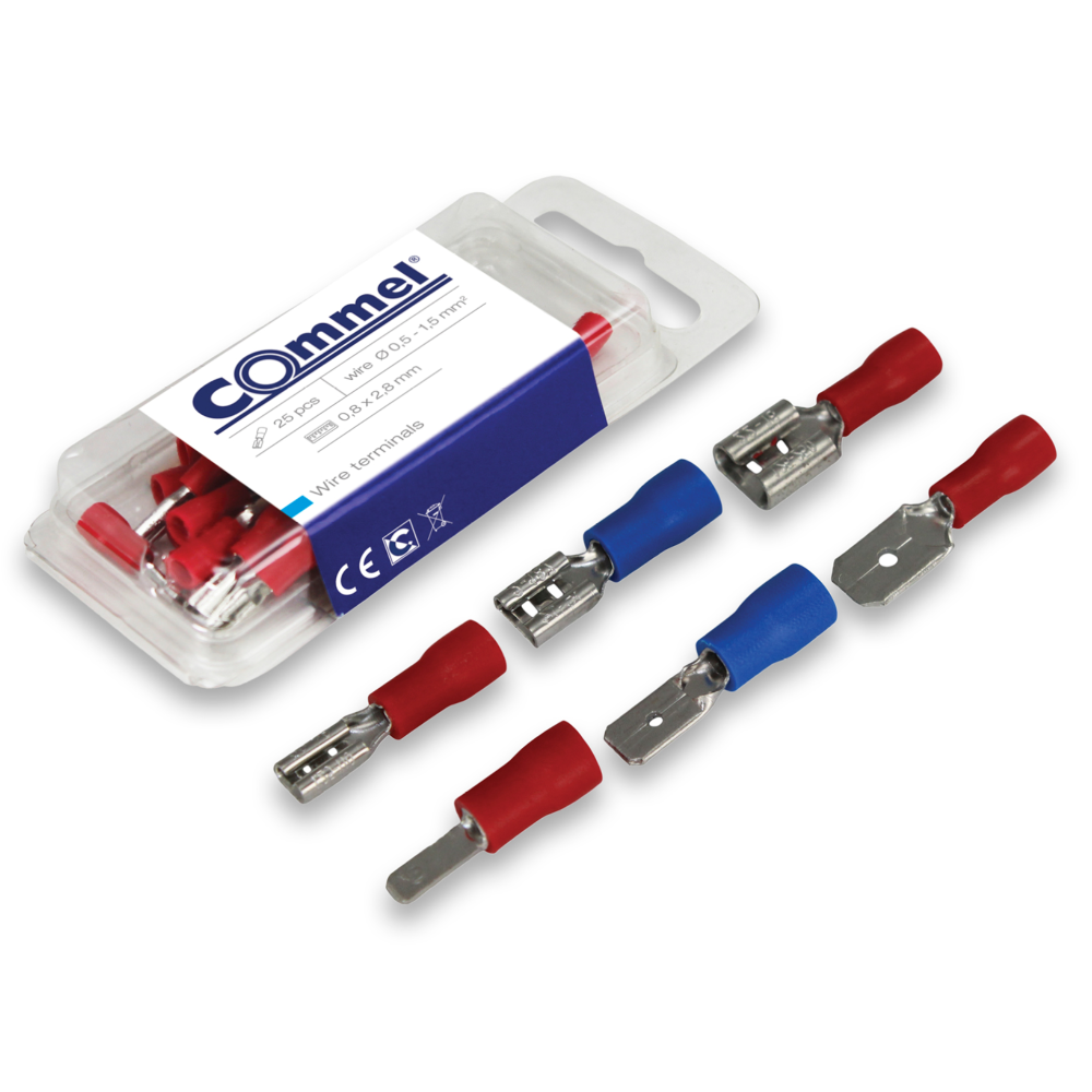 Commel Natikač za žicu 0.5-1.5 mm², 0.8x6.35 mm, 25 kom - C 365-822