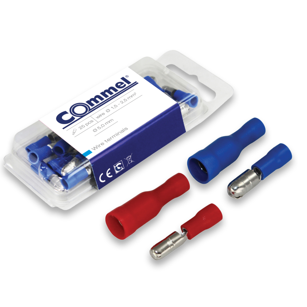 Commel Izolovani Natikač Za Žicu, 1.5-2.5 mm², Ø 5 mm, 25 kom - C 365-872