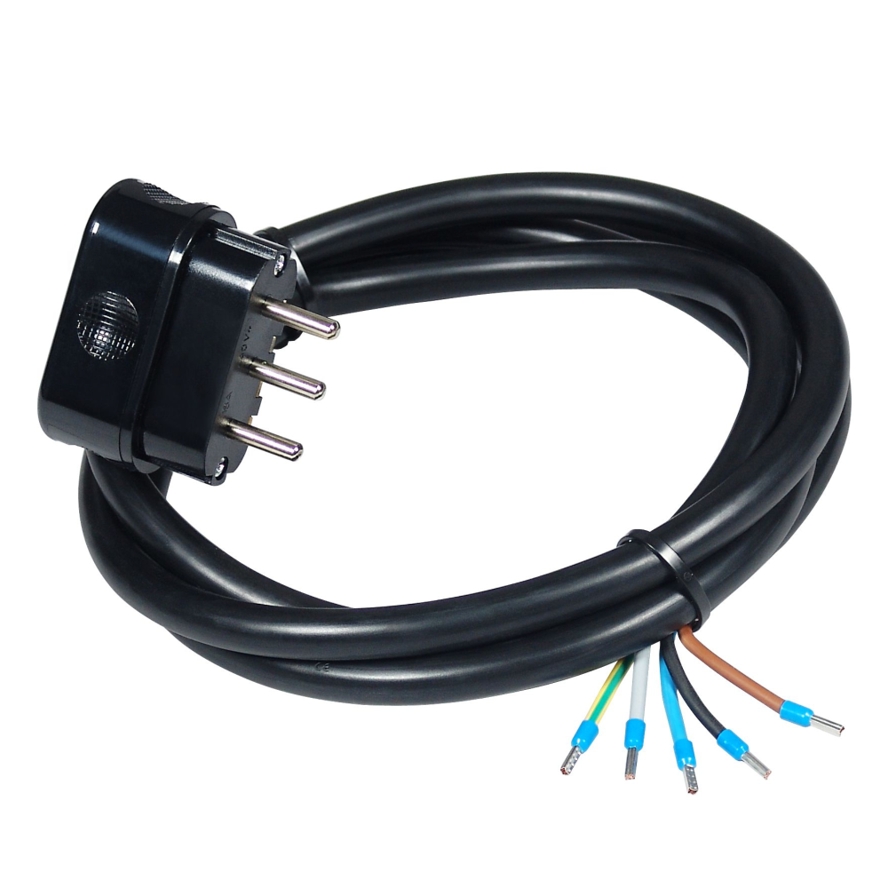 Commel Priključni Kabl Trofazni 16A 400V 10000W, Crni 3m H05RR-F 5G2,5 - C 0739