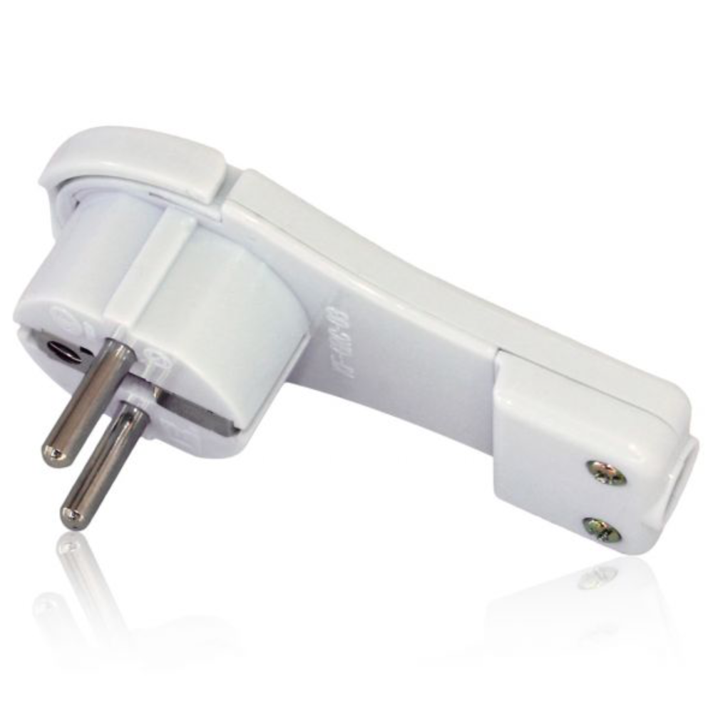 Commel Utikač Ugaoni Pljosnati Uzemljenje 16A 250V, Beli - C 290-501