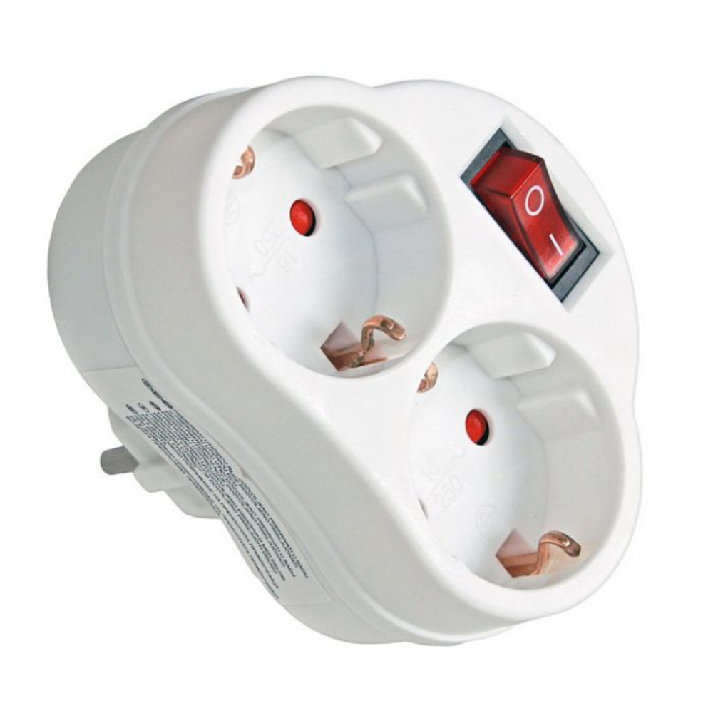 Commel Dvostruki Razdelnik Sa Sklopkom 16A 250V Beli - C 240-302