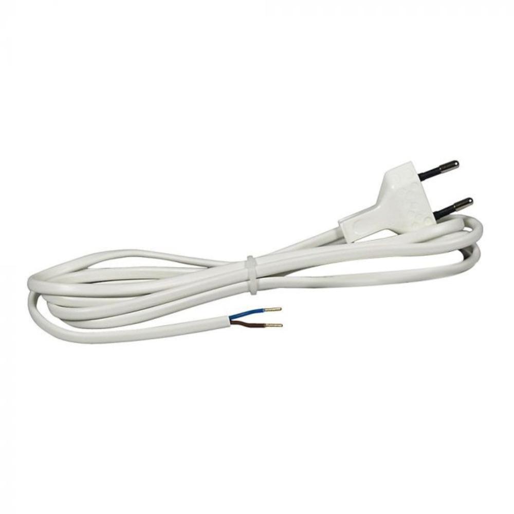 Commel Priključni Kabl 2,5 A 250 V, Beli, 3m H03VVH2-F 2x0,75, 0118