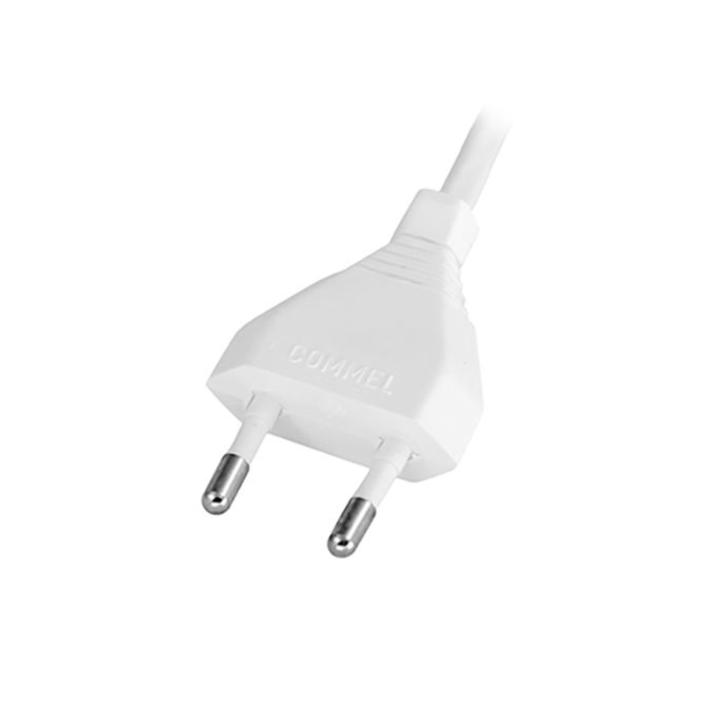 Commel Priključni Kabl 2,5 A 250 V, Beli, 3m H03VVH2-F 2x0,75, 0118
