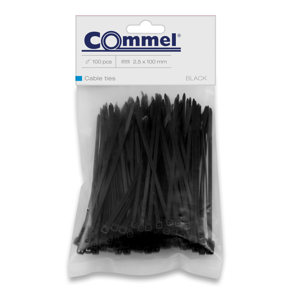Commel PVC Vezice 2,5mm X 150mm Crna, 100 Kom - C 365-104