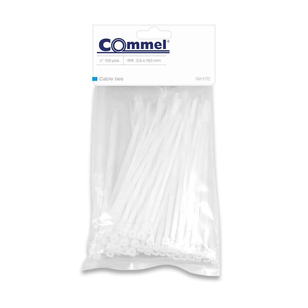 Commel PVC Vezice 3,5mm X 150mm Bela, 100 Kom - C 365-111