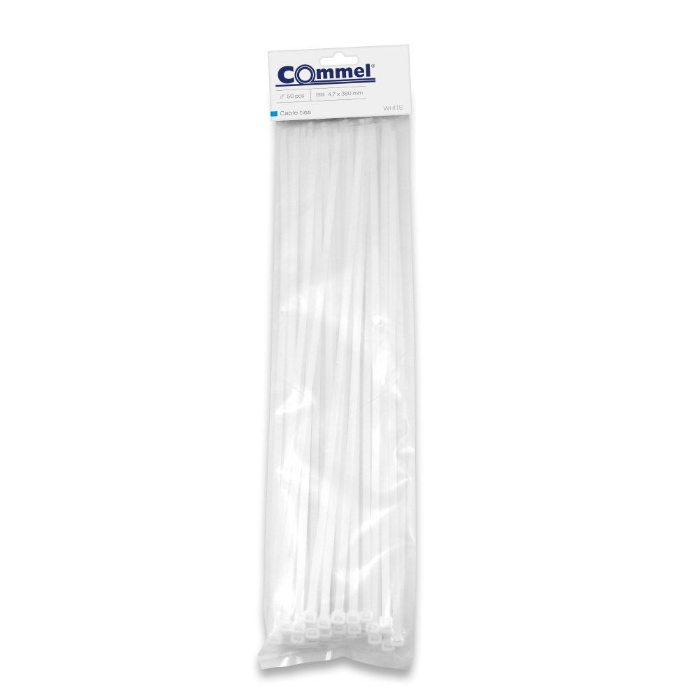 Commel PVC Vezice 4,7mm X 380mm Bela, 50 Kom - C 365-123