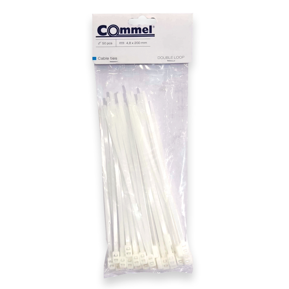 Commel PVC Vezice Sa Dvostrukom Omčom 4,8x200mm Bela, 50k - C 365-051