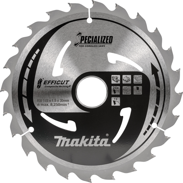 Makita - List za testeru od tvrdog metala EFFICUT 185x30x40T - E-12170