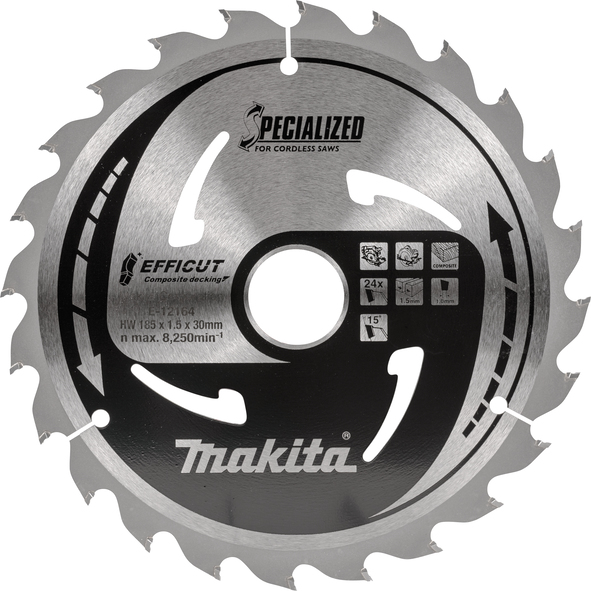 Makita - List za testeru od tvrdog metala EFFICUT 185x30x24T - E-12164
